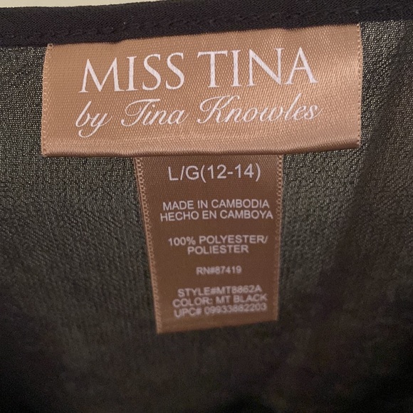 Miss Tina sheer feminine black blouse. - Picture 7 of 8
